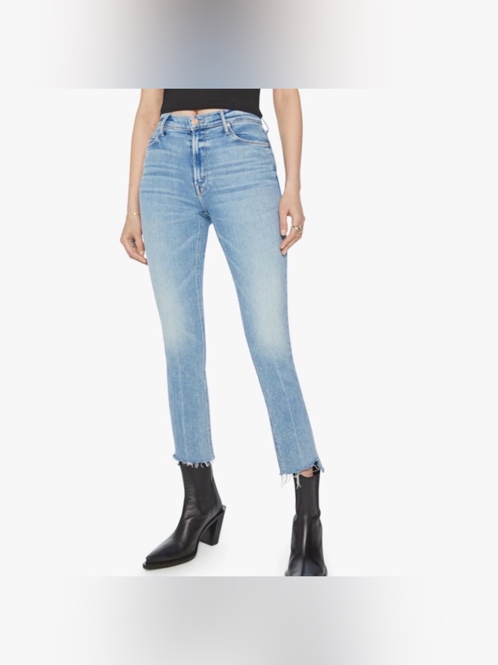 EUC Mother the Mid Rise Dazzler Ankle Step Fray